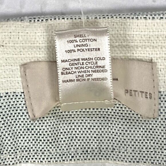 Loft Straight Pencil Skirt Womens 10 Gray White Nautical Striped Cotton Mini - Picture 8 of 8